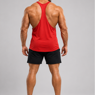 MT red top tank, front view 2