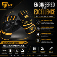 MT Master gym gloves in golden, angle view 2