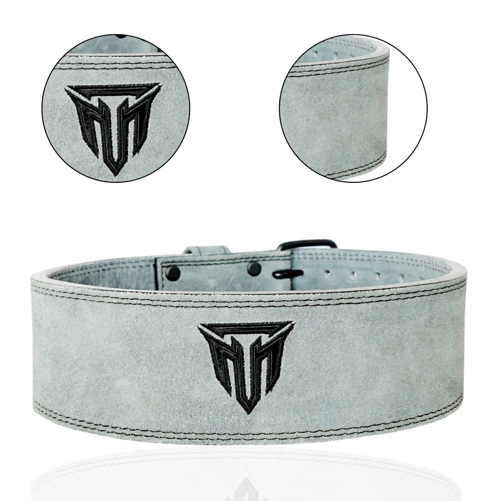 MT 10mm Powerlifting Leather Belt | Carbon Fiber Padded Back Support for Squats, Deadlifts & Gym