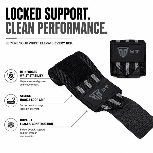 MT Ultimate Beast Wrist Wraps | Heavy-Duty Support for Powerlifting, Bench Press & CrossFit
