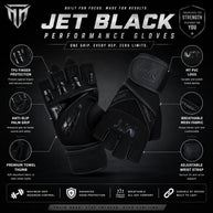 MT Master gym gloves in jet black, angle view 2