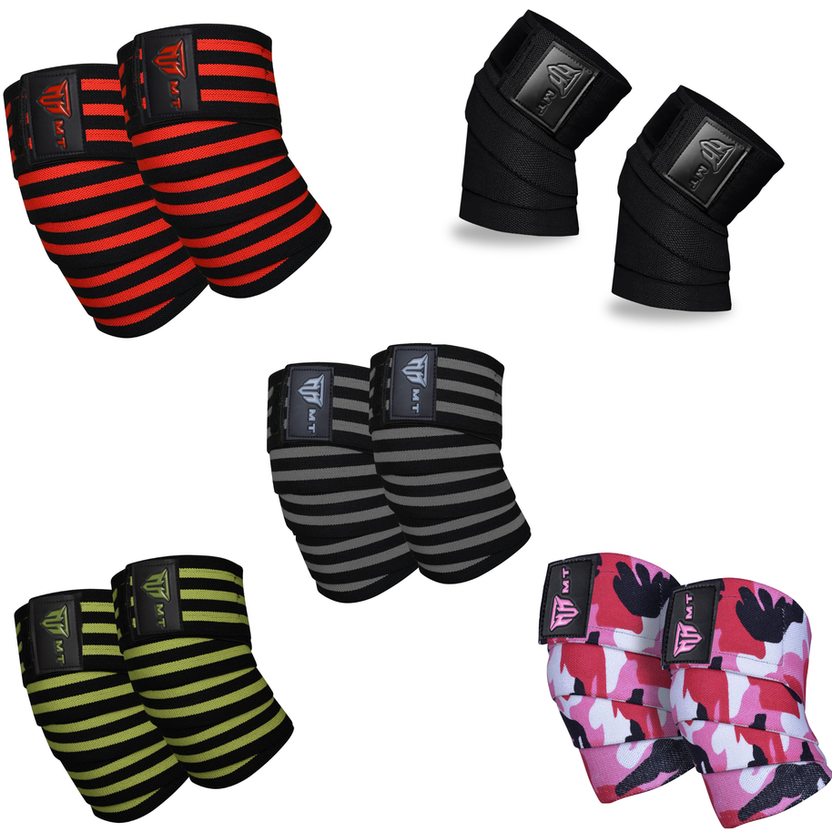 MT Weight Lifting Knee Wraps Fitness Training Straps Power Lifter Gym Men Women