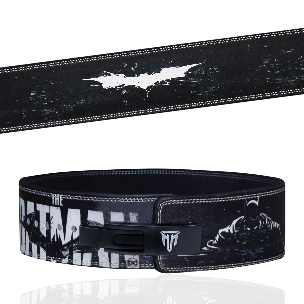 MT Batman Edition 10mm leather lever belt, front view