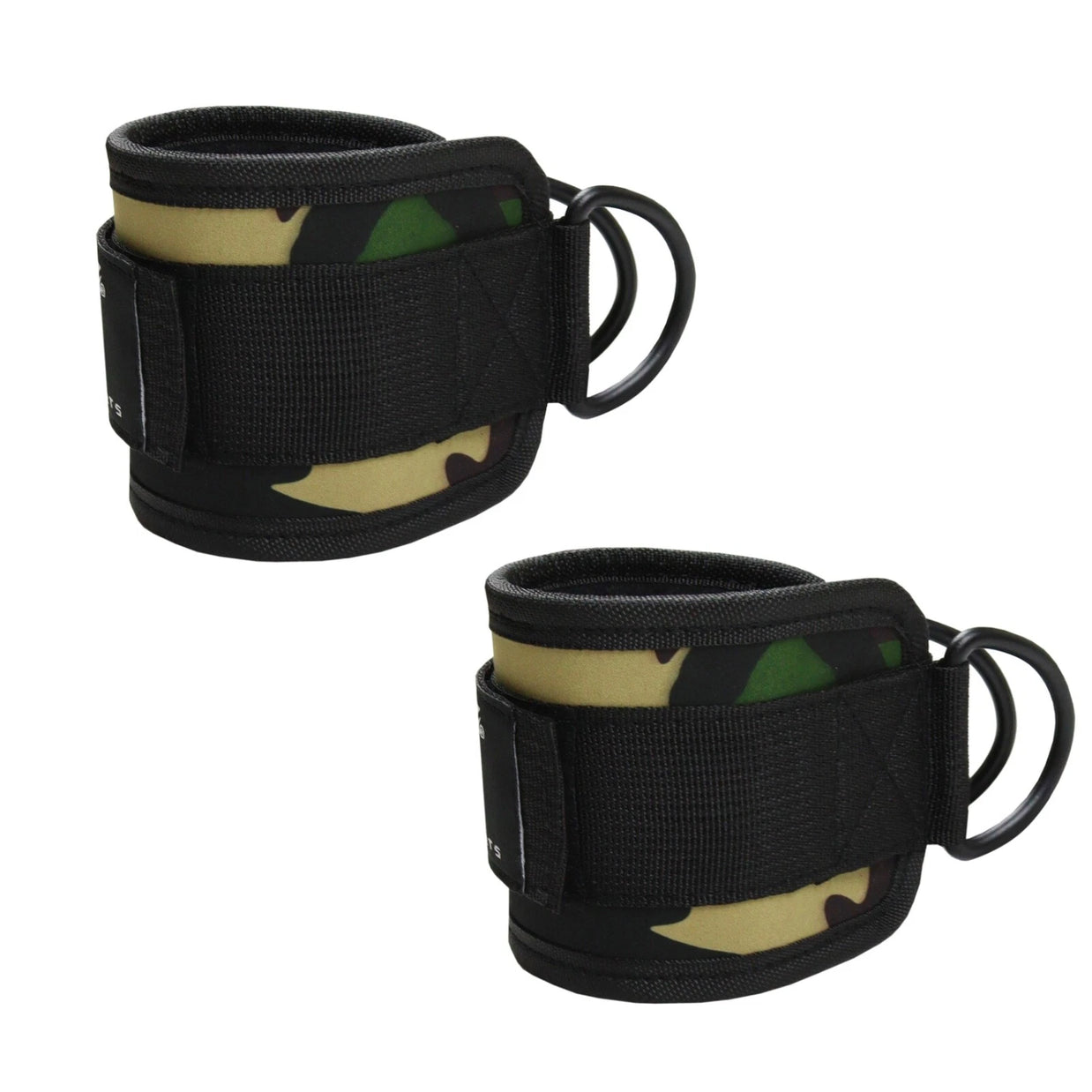 MT neoprene D-ring ankle strap in army camo, side view