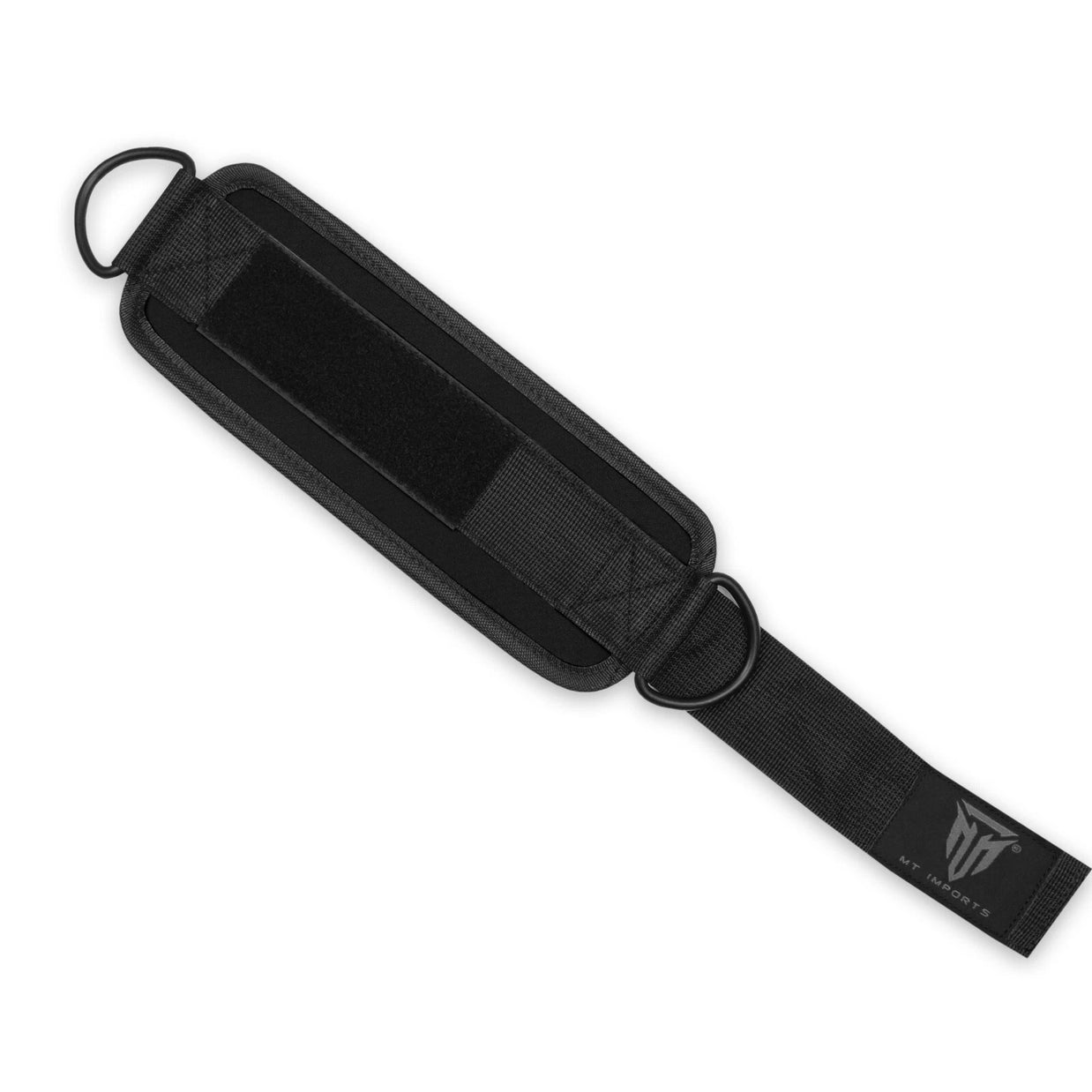 MT neoprene D-ring ankle strap in black worn on ankle