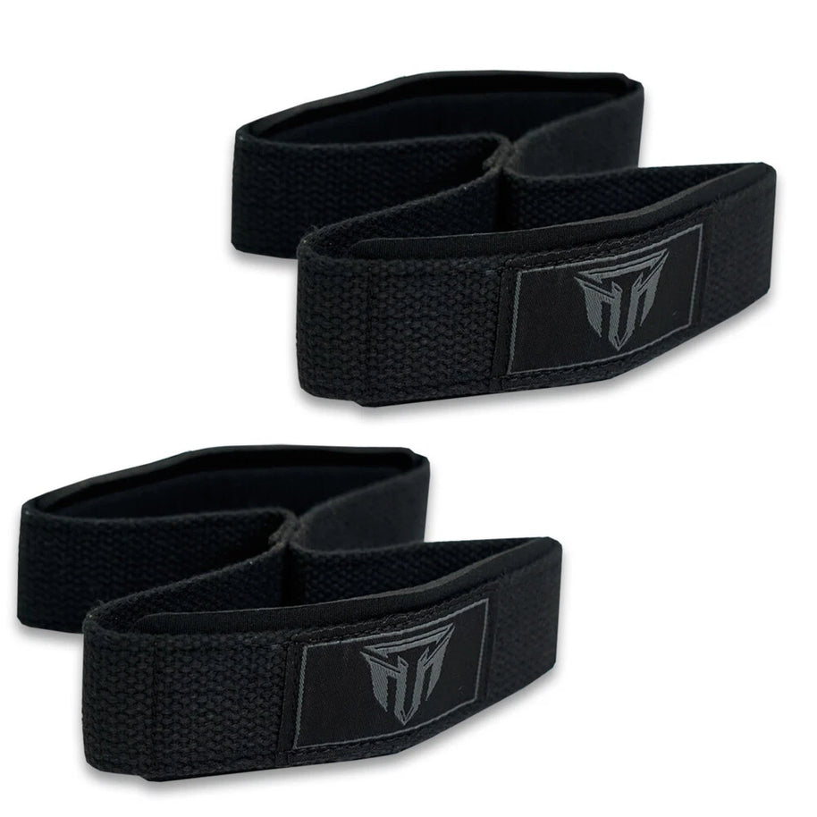 Weightlifting Wrist Strap Figure eight 8 Padded Cuff Gym Deadlift Double Loop MT