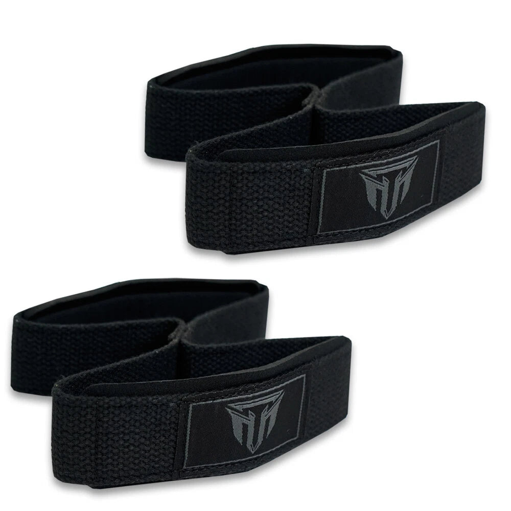 Weightlifting Wrist Strap Figure eight 8 Padded Cuff Gym Deadlift Double Loop MT