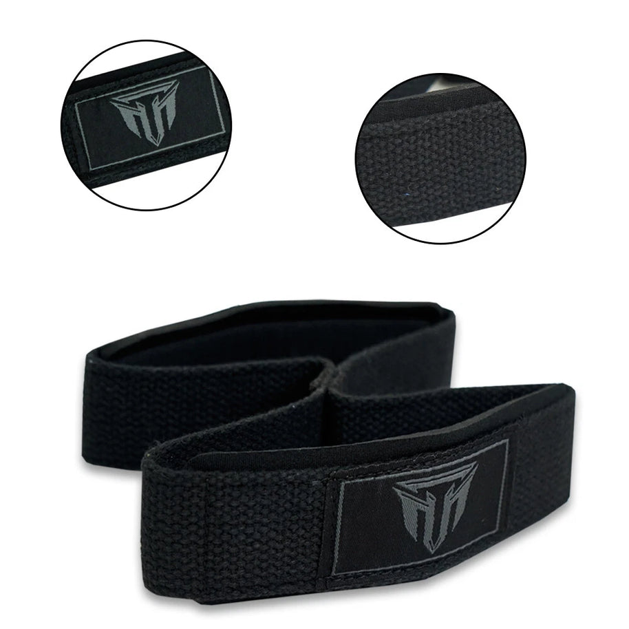 Weightlifting Wrist Strap Figure eight 8 Padded Cuff Gym Deadlift Double Loop MT