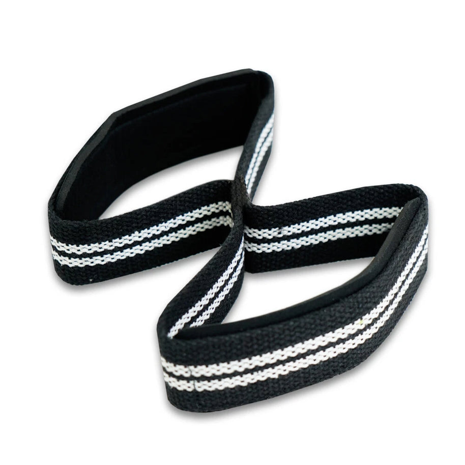 Weightlifting Wrist Strap Figure eight 8 Padded Cuff Gym Deadlift Double Loop MT