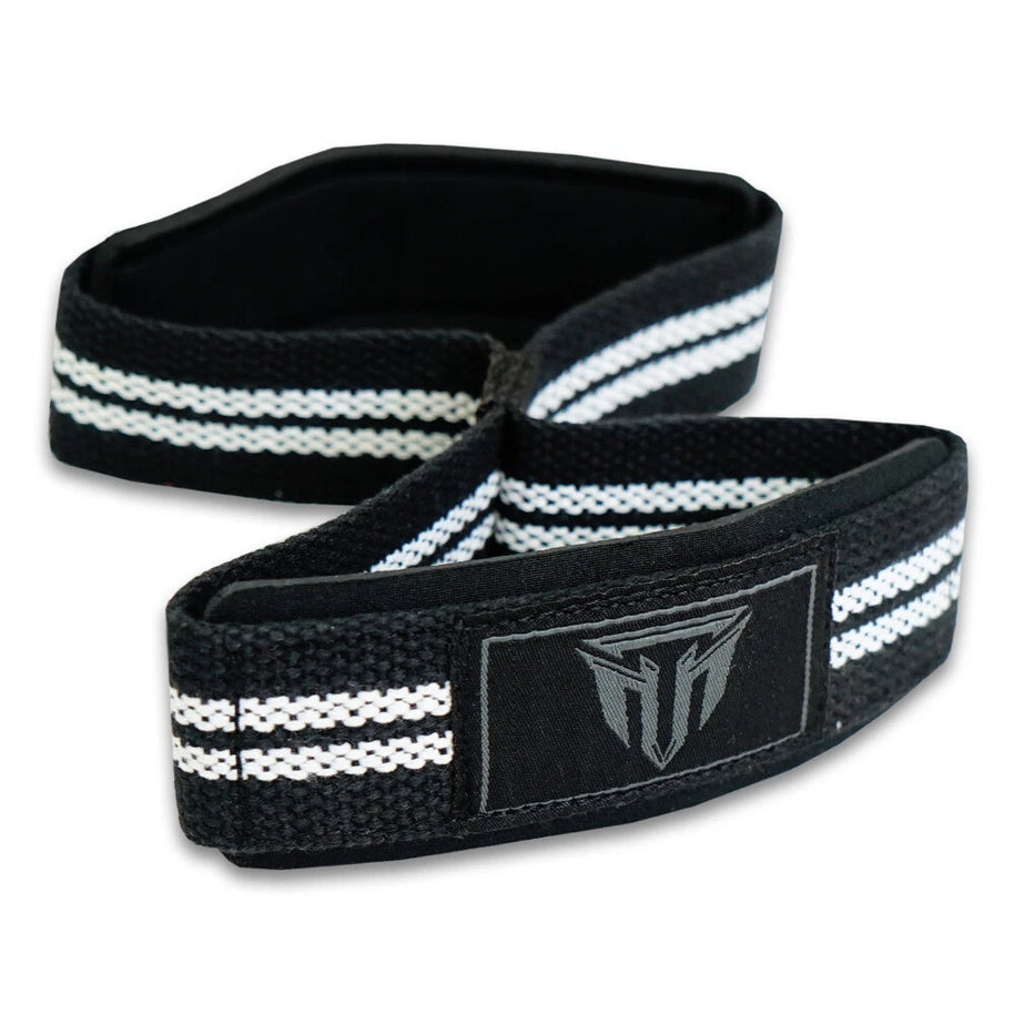 Weightlifting Wrist Strap Figure eight 8 Padded Cuff Gym Deadlift Double Loop MT