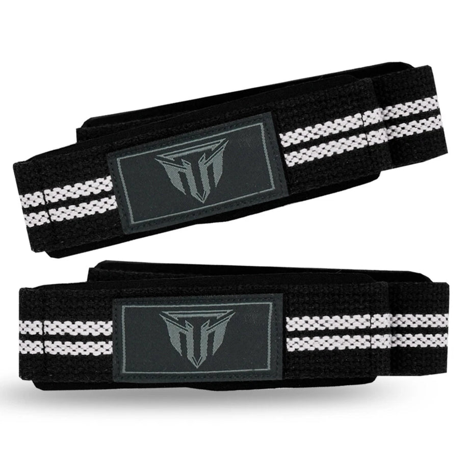 Weightlifting Wrist Strap Figure eight 8 Padded Cuff Gym Deadlift Double Loop MT