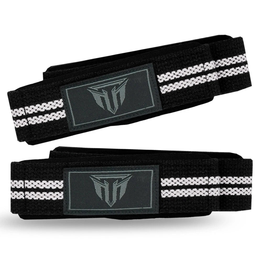 Weightlifting Wrist Strap Figure eight 8 Padded Cuff Gym Deadlift Double Loop MT