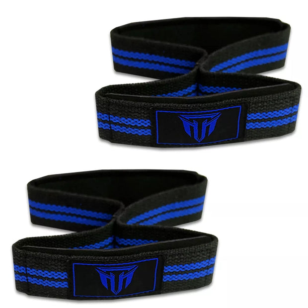 Weightlifting Wrist Strap Figure eight 8 Padded Cuff Gym Deadlift Double Loop MT
