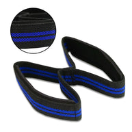 Weightlifting Wrist Strap Figure eight 8 Padded Cuff Gym Deadlift Double Loop MT