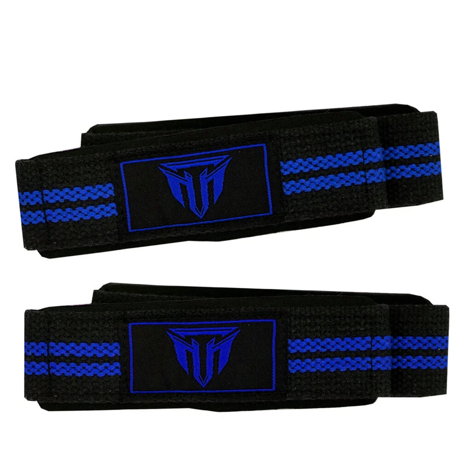 Weightlifting Wrist Strap Figure eight 8 Padded Cuff Gym Deadlift Double Loop MT