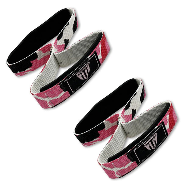 Weightlifting Wrist Strap Figure eight 8 Padded Cuff Gym Deadlift Double Loop MT
