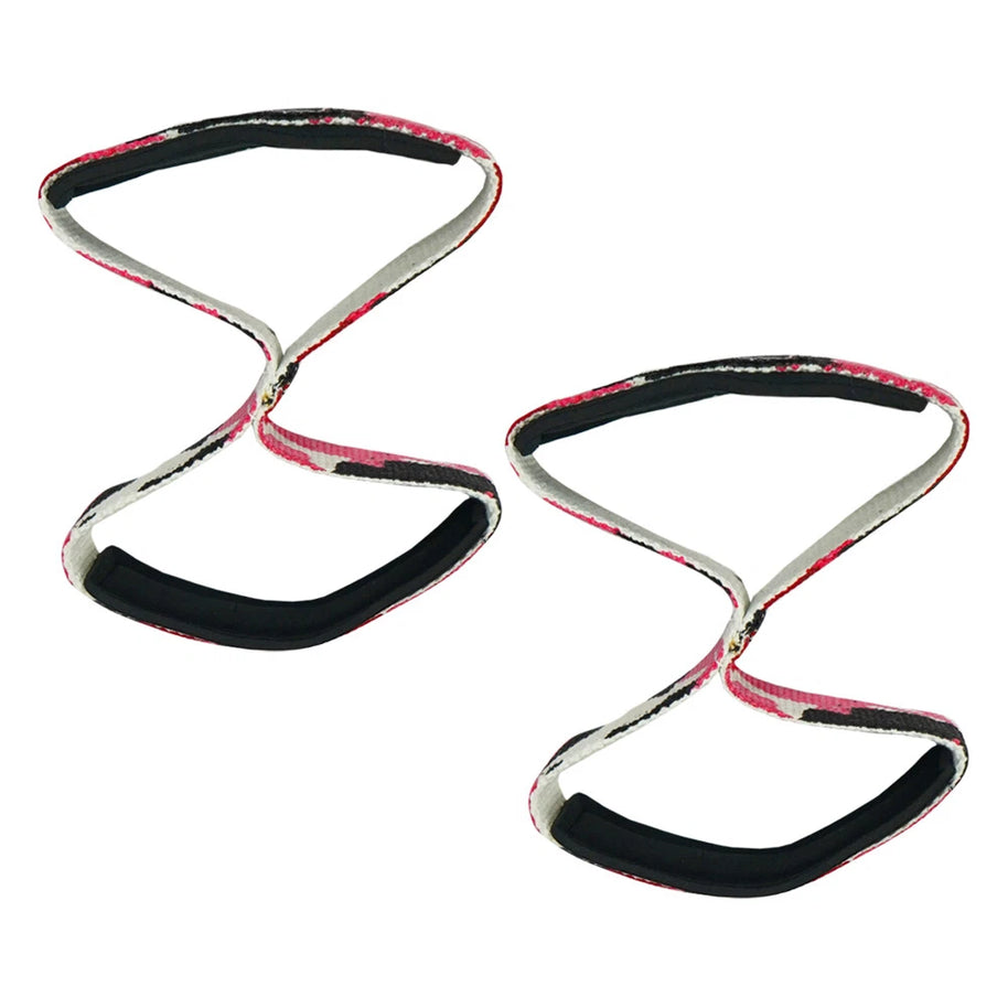 Weightlifting Wrist Strap Figure eight 8 Padded Cuff Gym Deadlift Double Loop MT