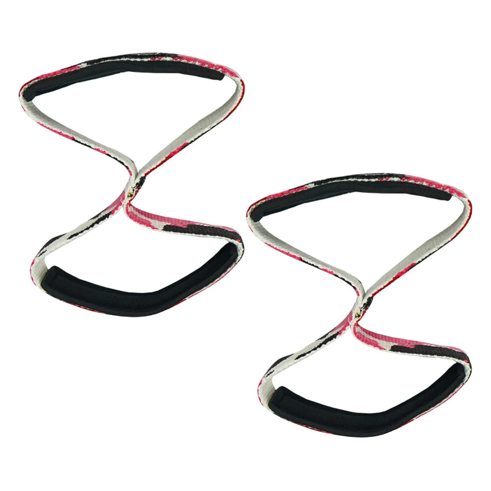 Weightlifting Wrist Strap Figure eight 8 Padded Cuff Gym Deadlift Double Loop MT