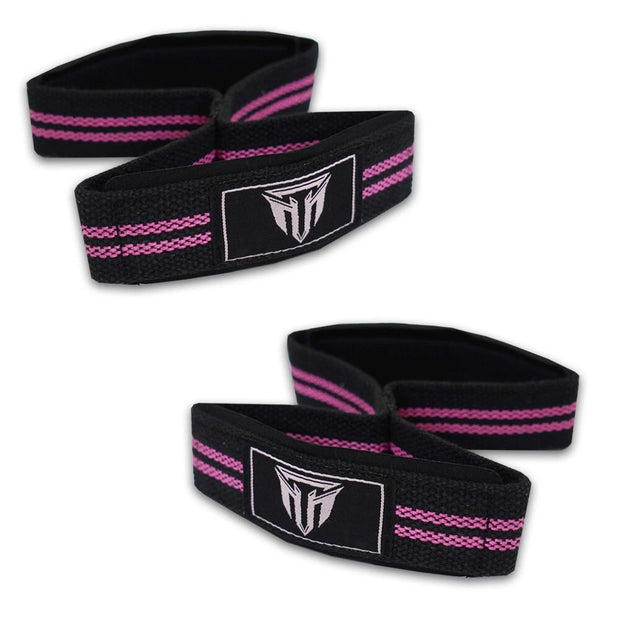 Weightlifting Wrist Strap Figure eight 8 Padded Cuff Gym Deadlift Double Loop MT