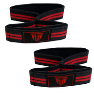 Weightlifting Wrist Strap Figure eight 8 Padded Cuff Gym Deadlift Double Loop MT