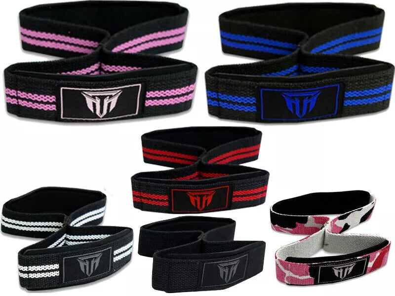 MT Figure 8 Lifting Strap | Padded Wrist Cuff Deadlift & Weightlifting Strap for Men & Women