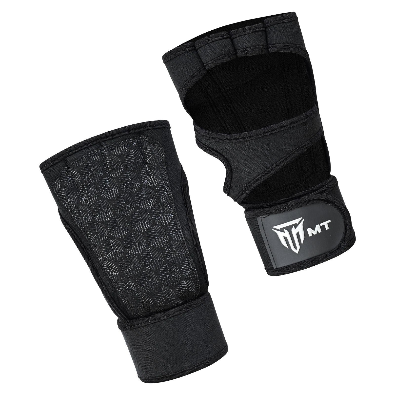 MT Fitness Gym Gloves with Wrist Wraps – Non Slip Neoprene Workout Gloves