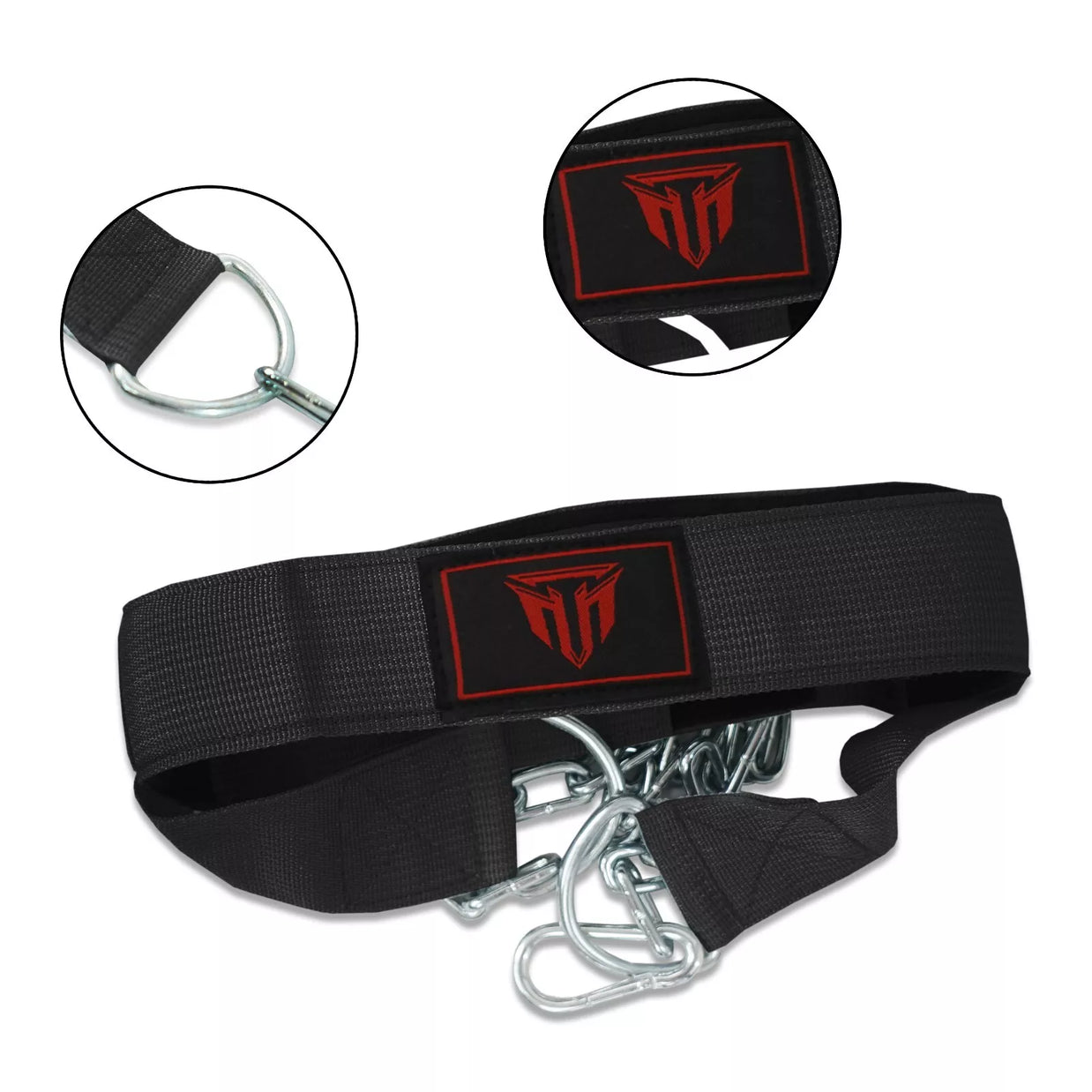 MT neck training head harness in black, side view