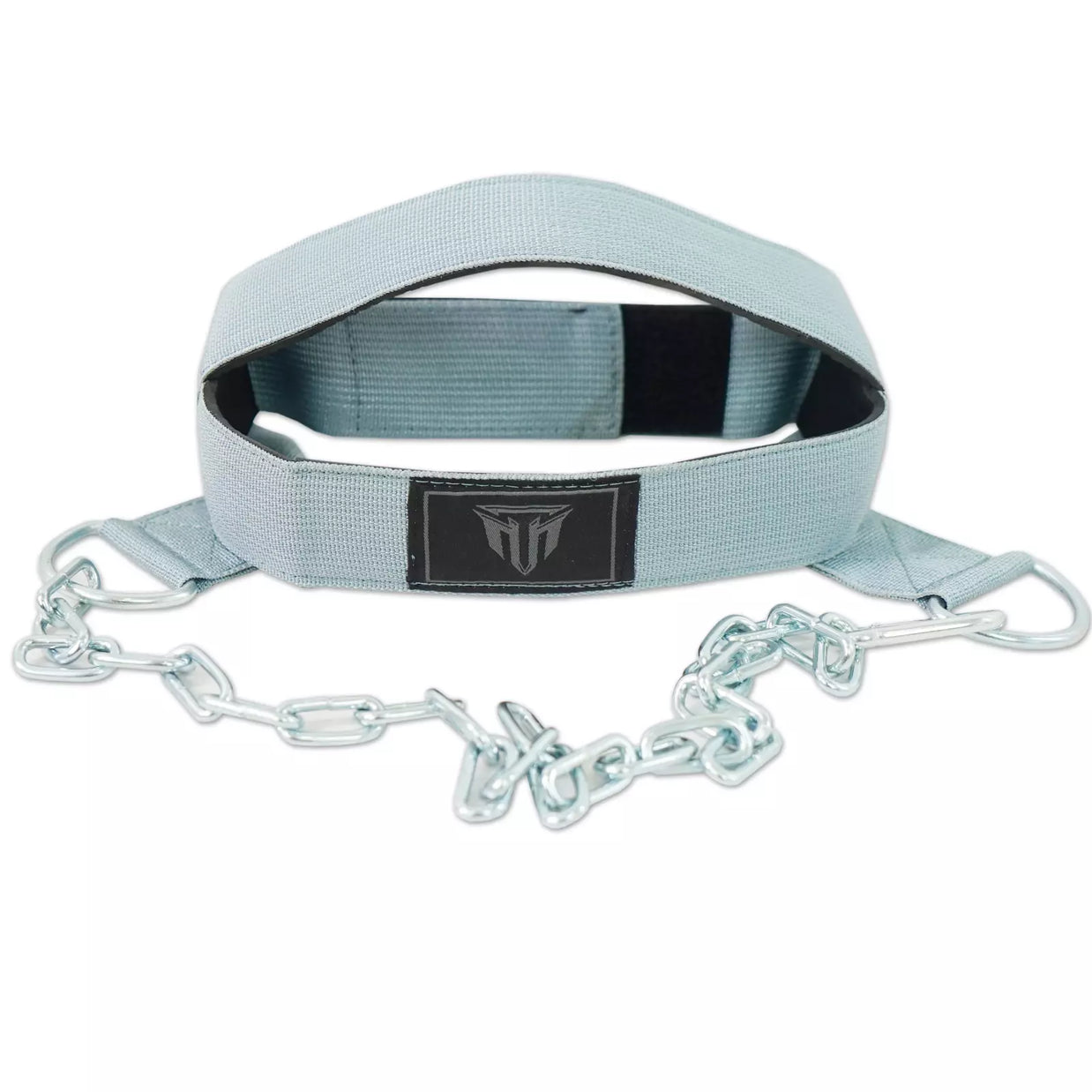 MT neck training head harness in grey, chain detail