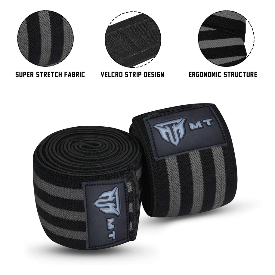 MT Weight Lifting Knee Wraps Fitness Training Straps Power Lifter Gym Men Women
