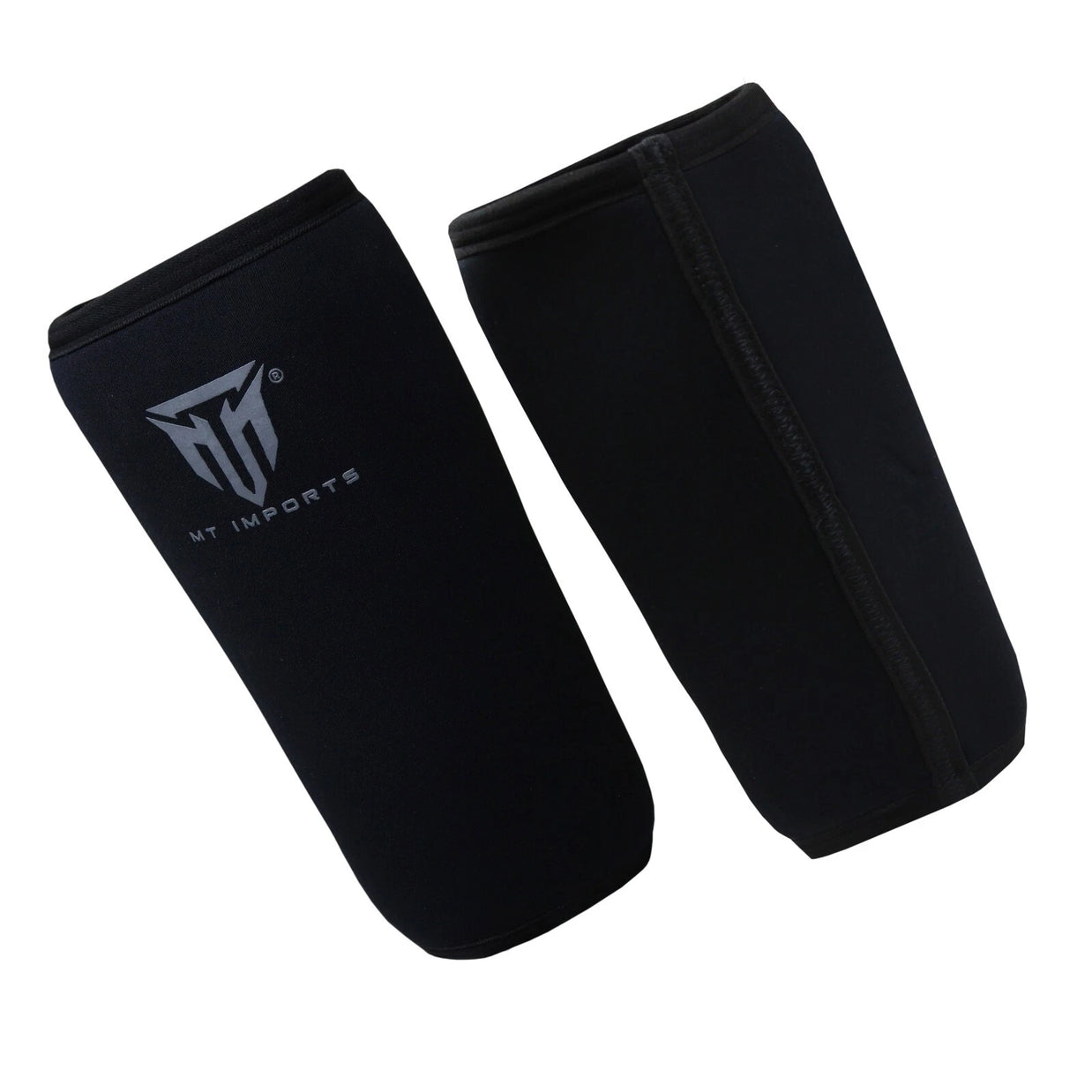 MT knee sleeve compression brace in black, angle view 2
