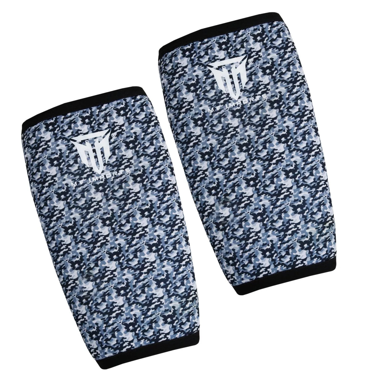 MT knee sleeve compression brace in blue, front view