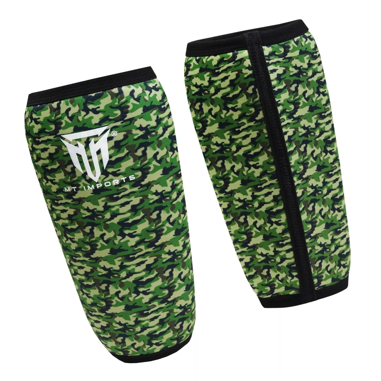MT knee sleeve compression brace in green, angle view 2