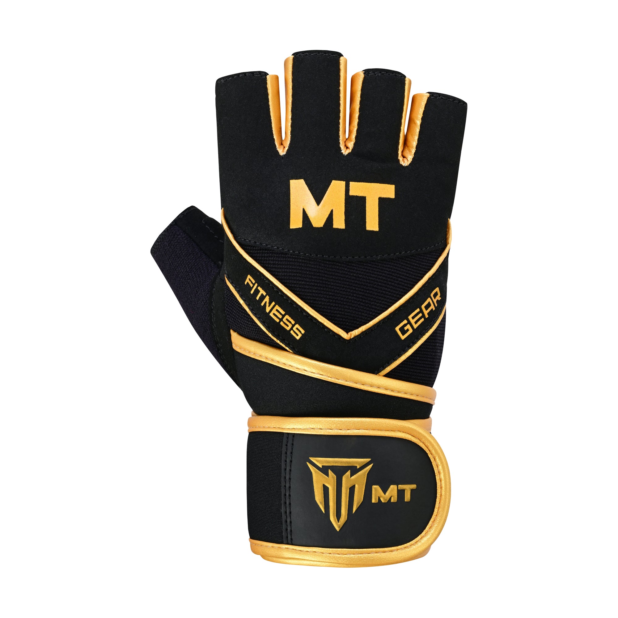 MT Master gym gloves in golden, front view