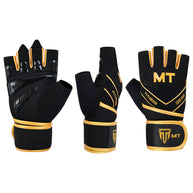 MT Master gym gloves in golden, angle view 3