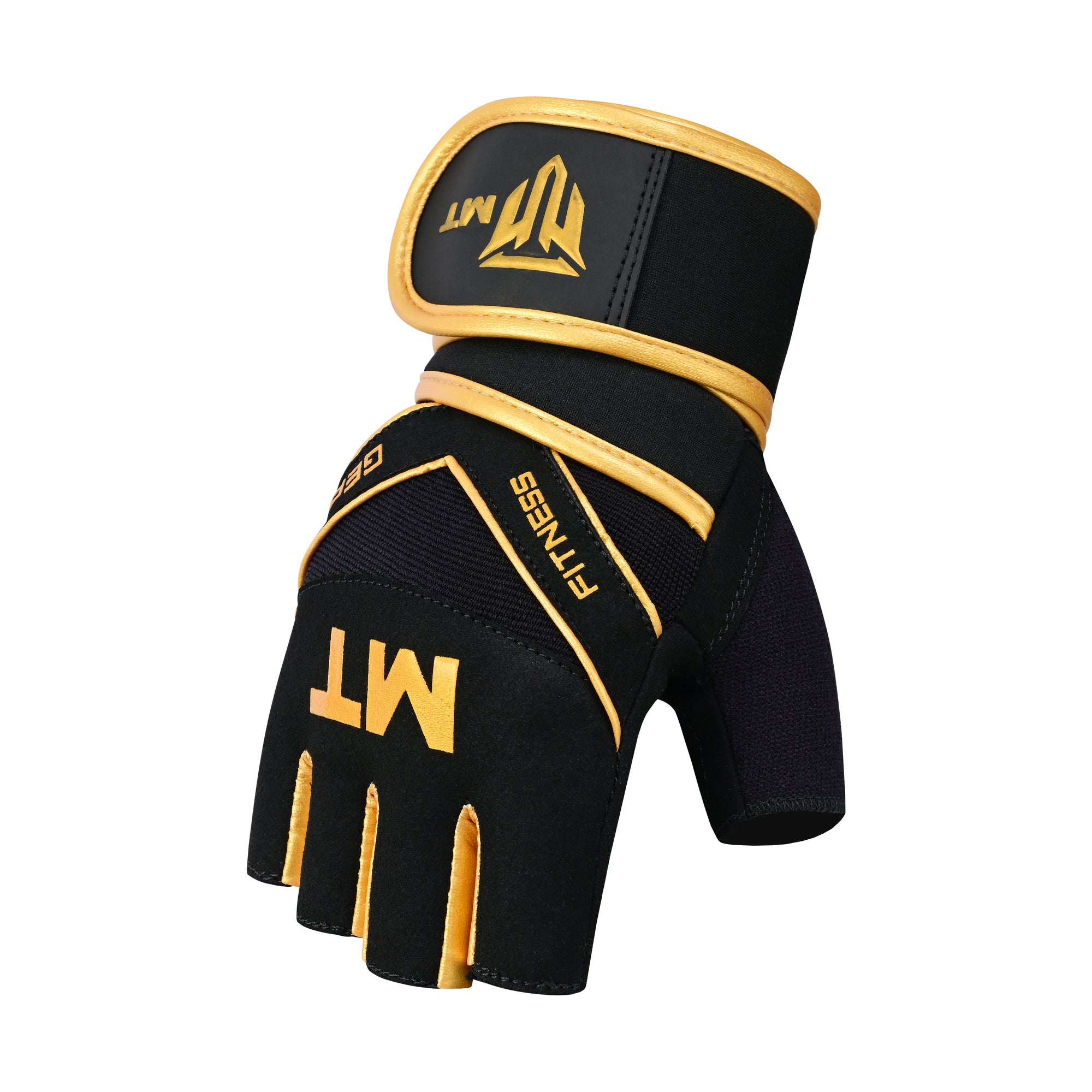 MT Master gym gloves in golden, angle view 4