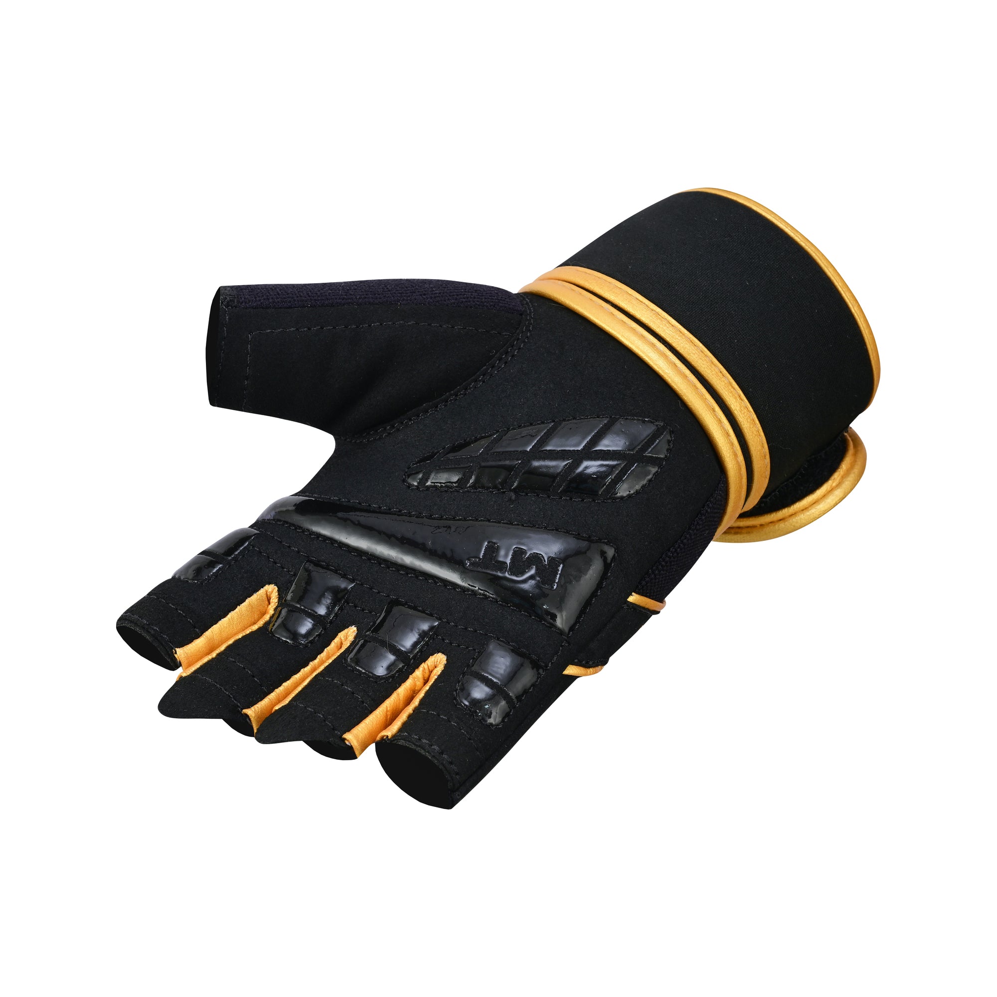 MT Master gym gloves in golden, angle view 8