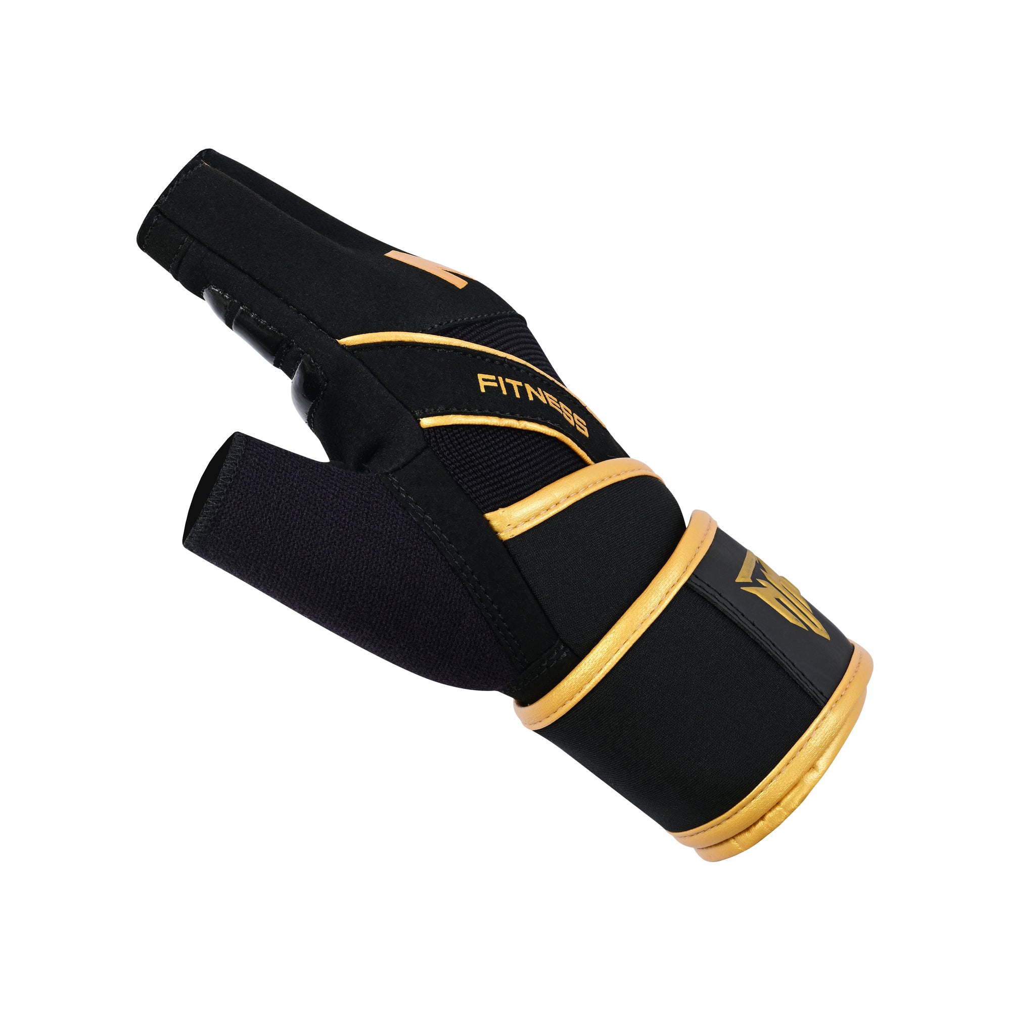 MT Master gym gloves in golden, angle view 9