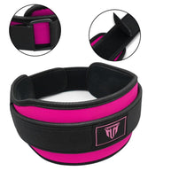 MT weightlifting padding belt in pink, front view
