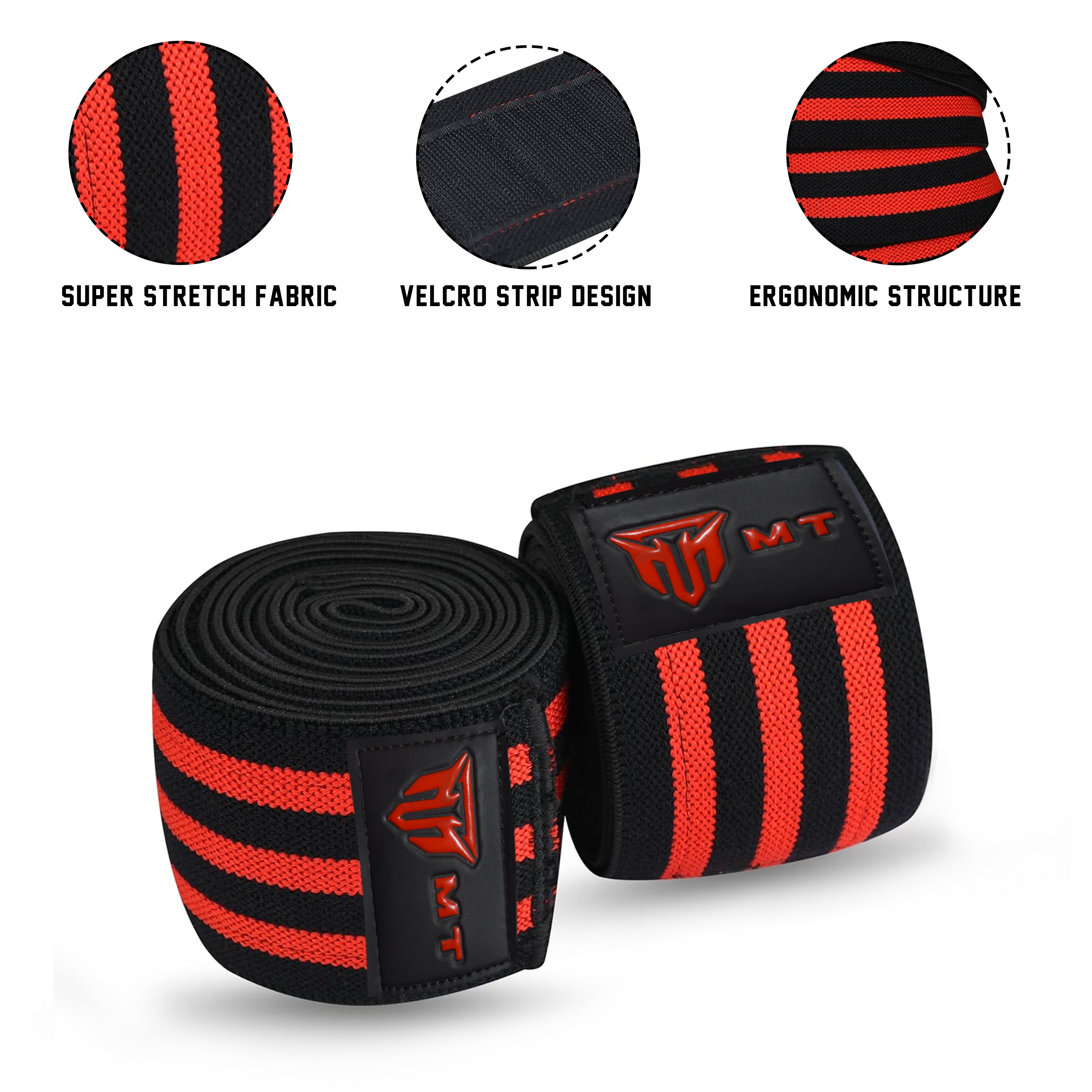 MT Weight Lifting Knee Wraps Fitness Training Straps Power Lifter Gym Men Women