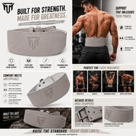 MT 4 Inch Weight Lifting Belt | Leather Back Support Belt for Gym, Powerlifting & Bodybuilding