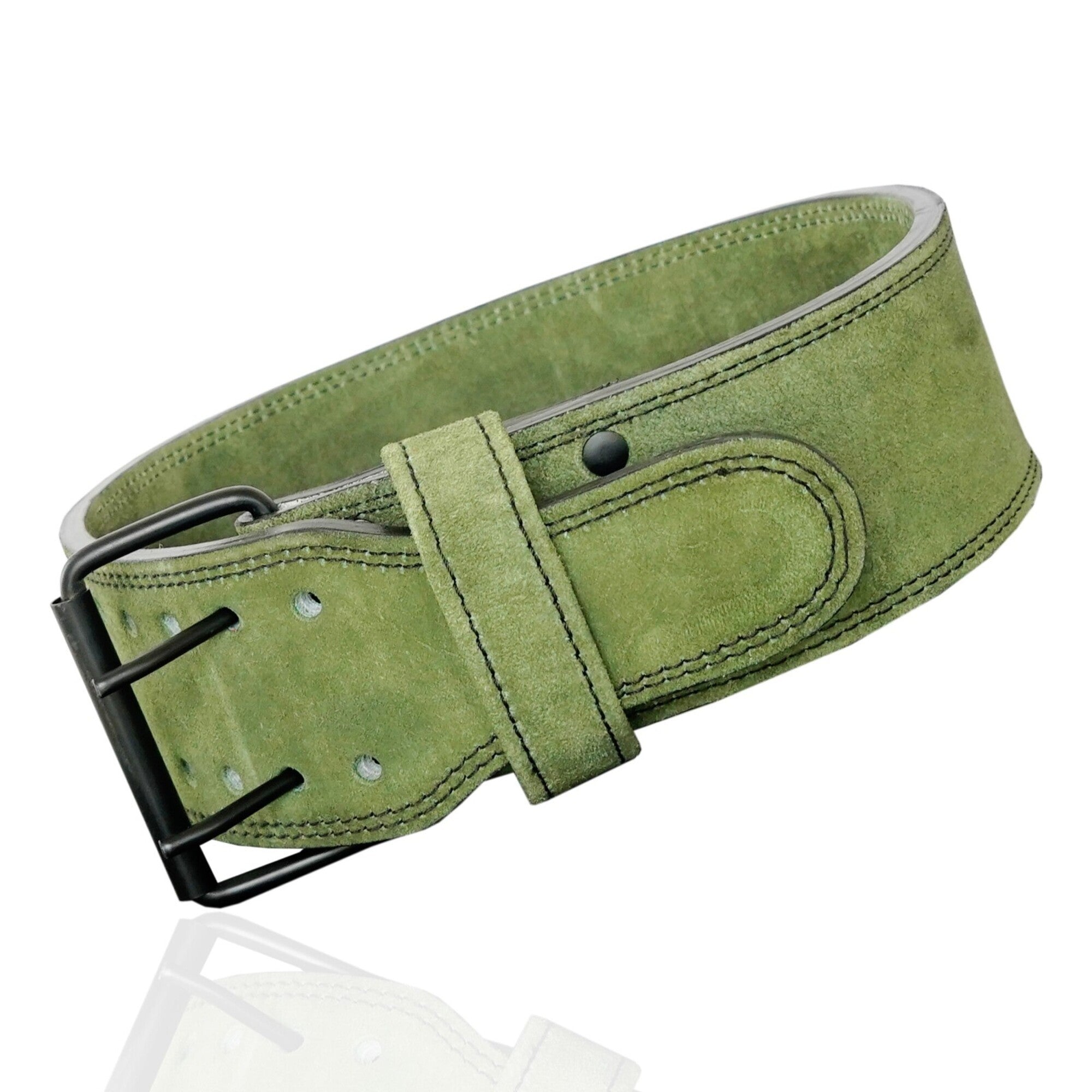 MT 10mm Powerlifting Leather Belt | Carbon Fiber Padded Back Support for Squats, Deadlifts & Gym