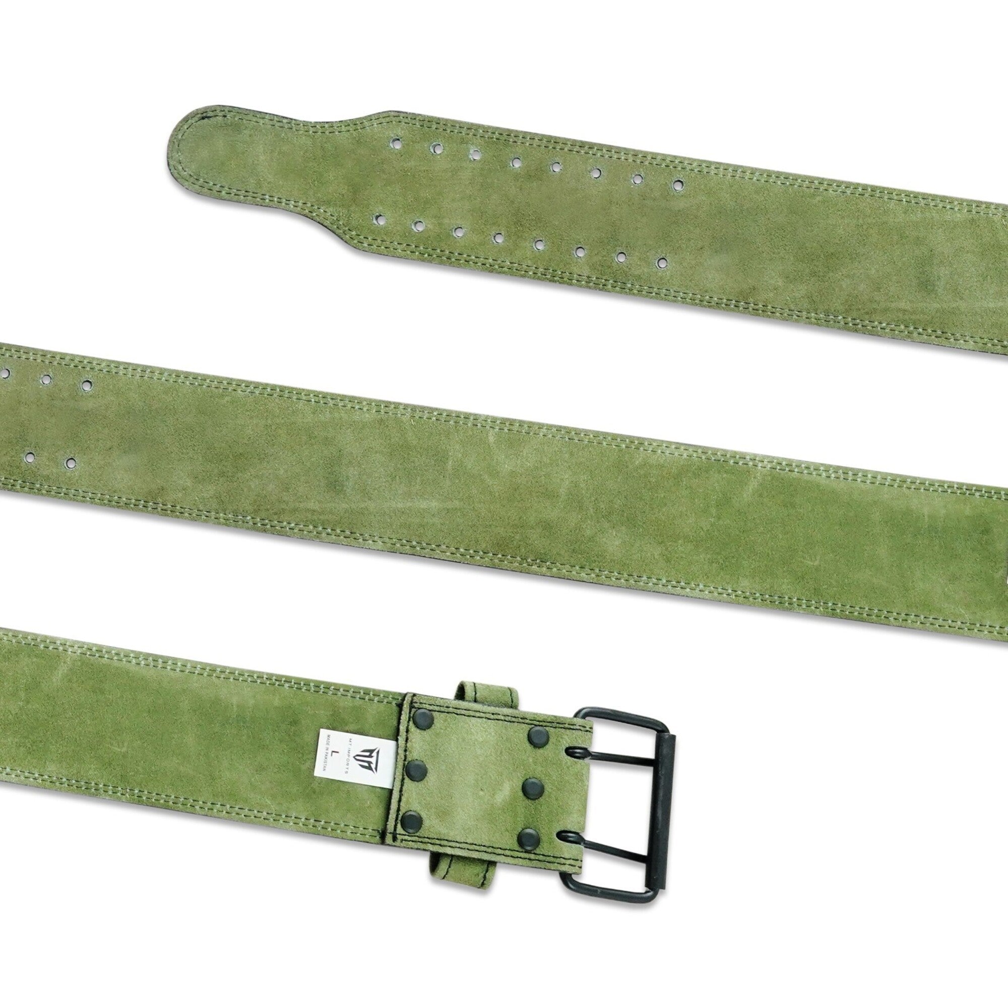 MT 10mm Powerlifting Leather Belt | Carbon Fiber Padded Back Support for Squats, Deadlifts & Gym
