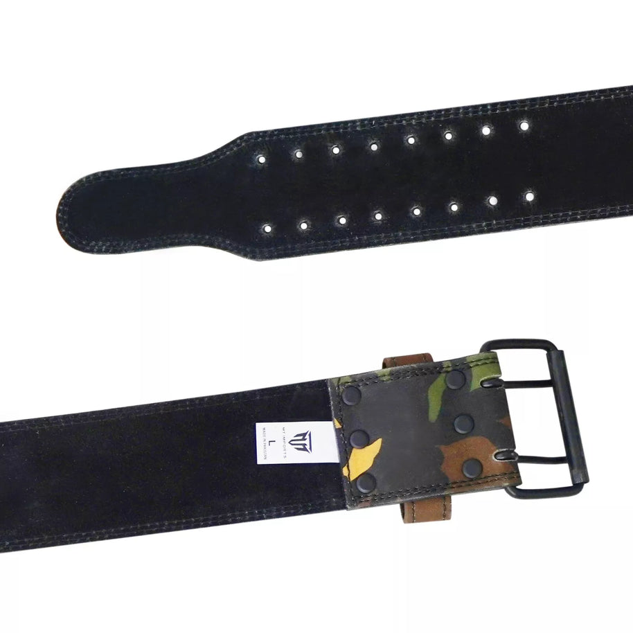 MT 10mm Powerlifting Leather Belt-Weightlifting Belt Lever Bodybuilding Gym Belt