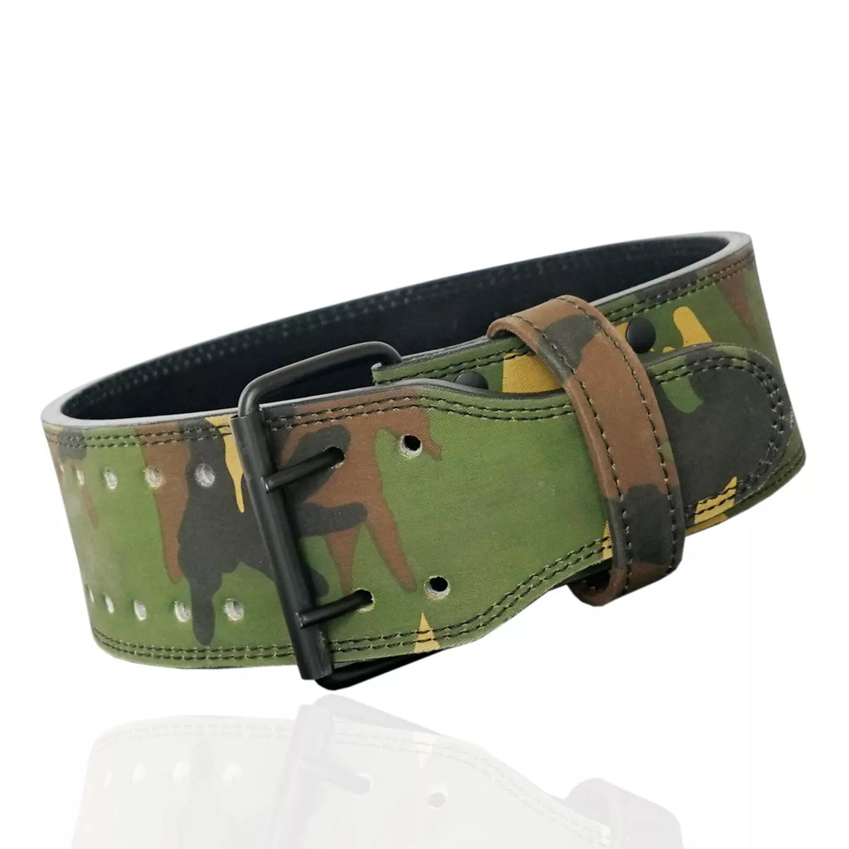 MT 10mm Powerlifting Leather Belt | Carbon Fiber Padded Back Support for Squats, Deadlifts & Gym