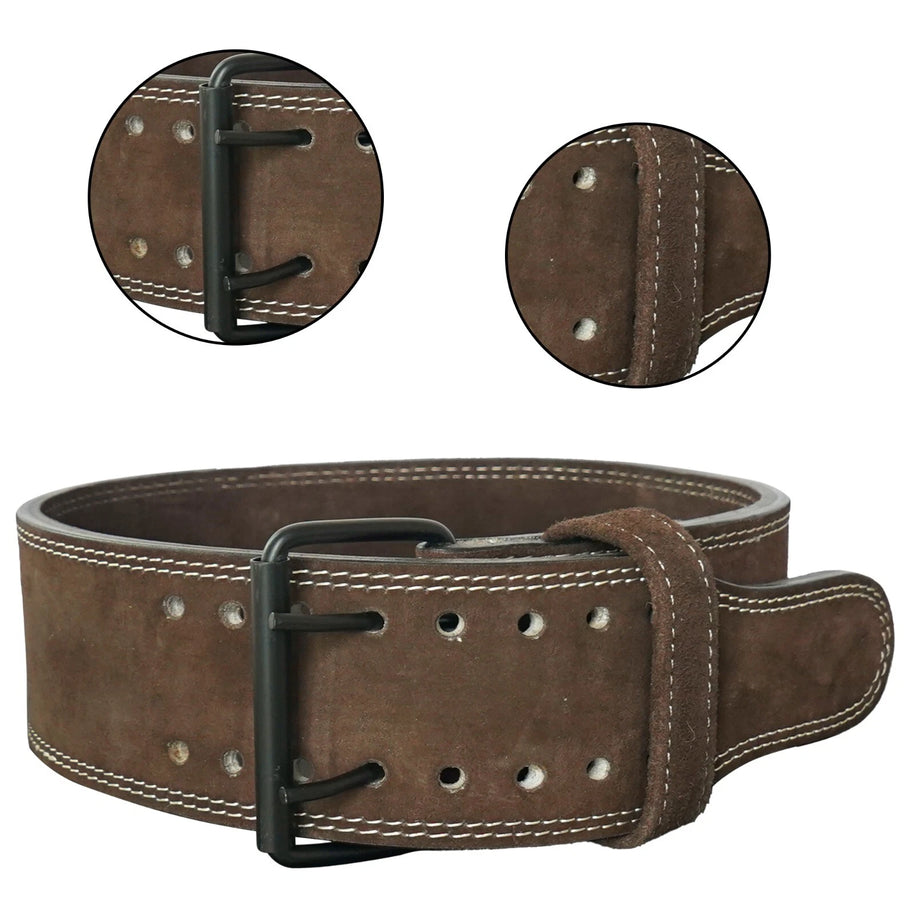MT 10mm Powerlifting Leather Belt-Weightlifting Belt Lever Bodybuilding Gym Belt