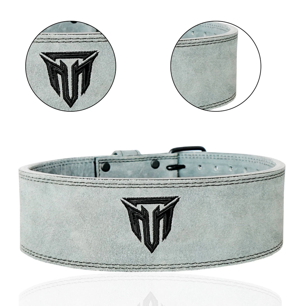 MT 10mm Powerlifting Leather Belt | Carbon Fiber Padded Back Support for Squats, Deadlifts & Gym