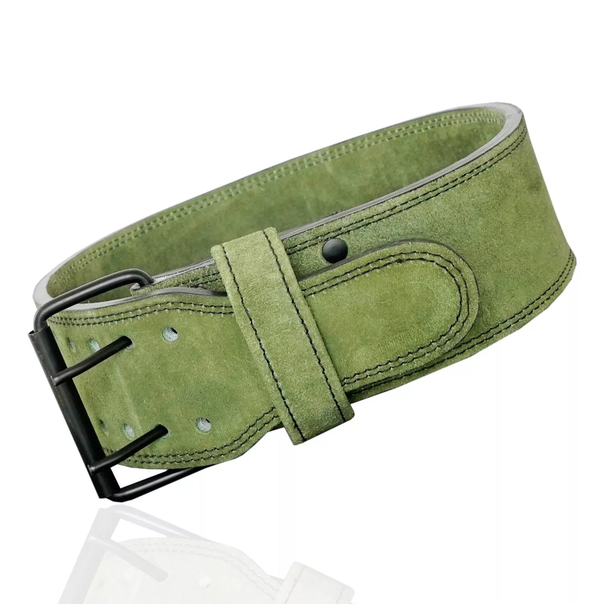 MT 10mm Powerlifting Leather Belt | Carbon Fiber Padded Back Support for Squats, Deadlifts & Gym