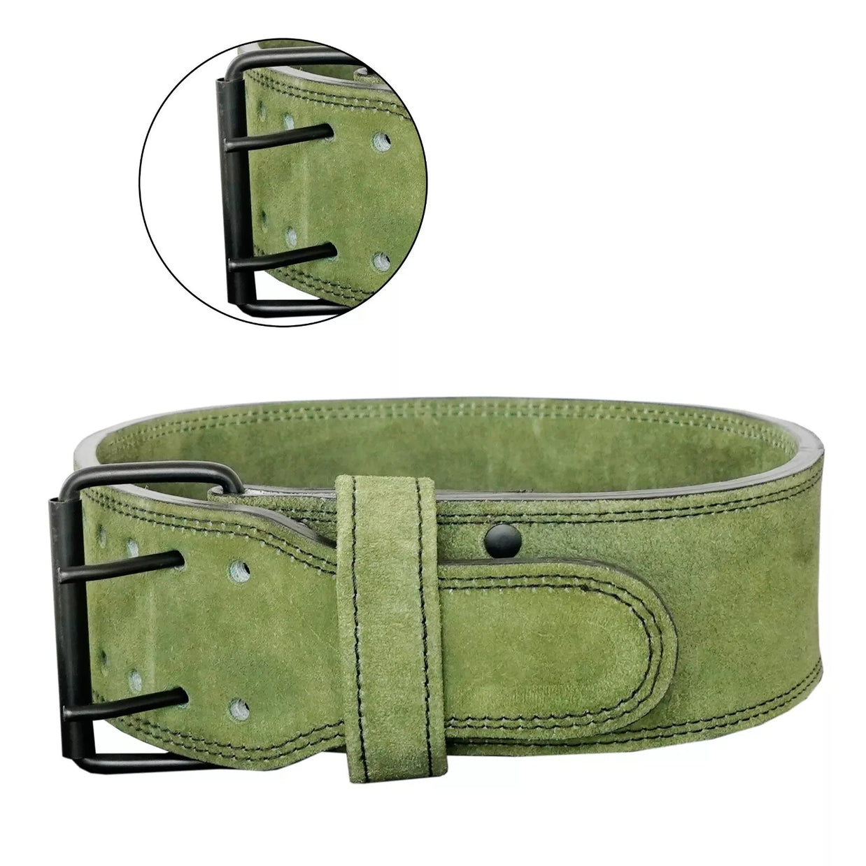 MT 10mm Powerlifting Leather Belt | Carbon Fiber Padded Back Support for Squats, Deadlifts & Gym
