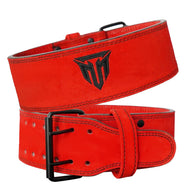 MT 10mm Powerlifting Leather Belt-Weightlifting Belt Lever Bodybuilding Gym Belt