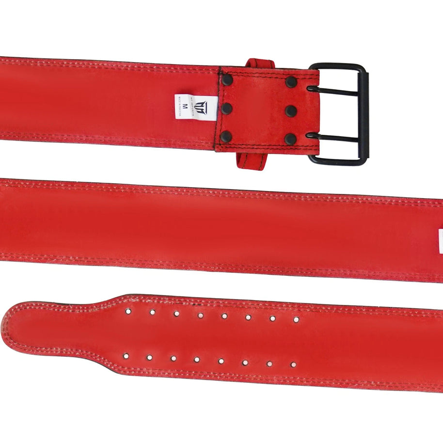 MT 10mm Powerlifting Leather Belt-Weightlifting Belt Lever Bodybuilding Gym Belt